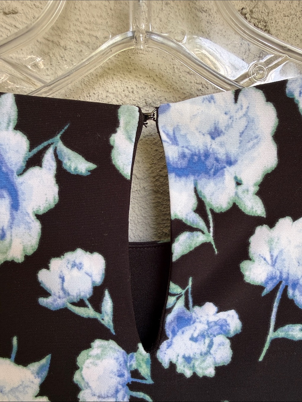 NWT Ann Taylor Floral Ruched Midi Dress Black/Blue Size 2 - Picture 8 of 12